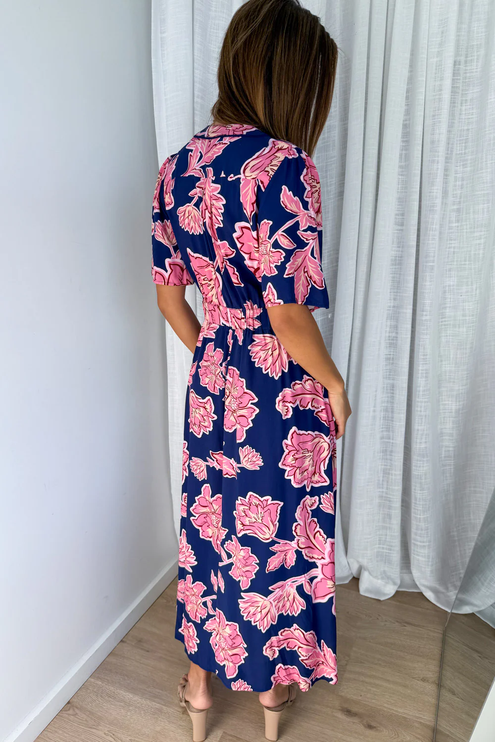 Rosewood Floral Dress - Navy Pink Floral - Image 4