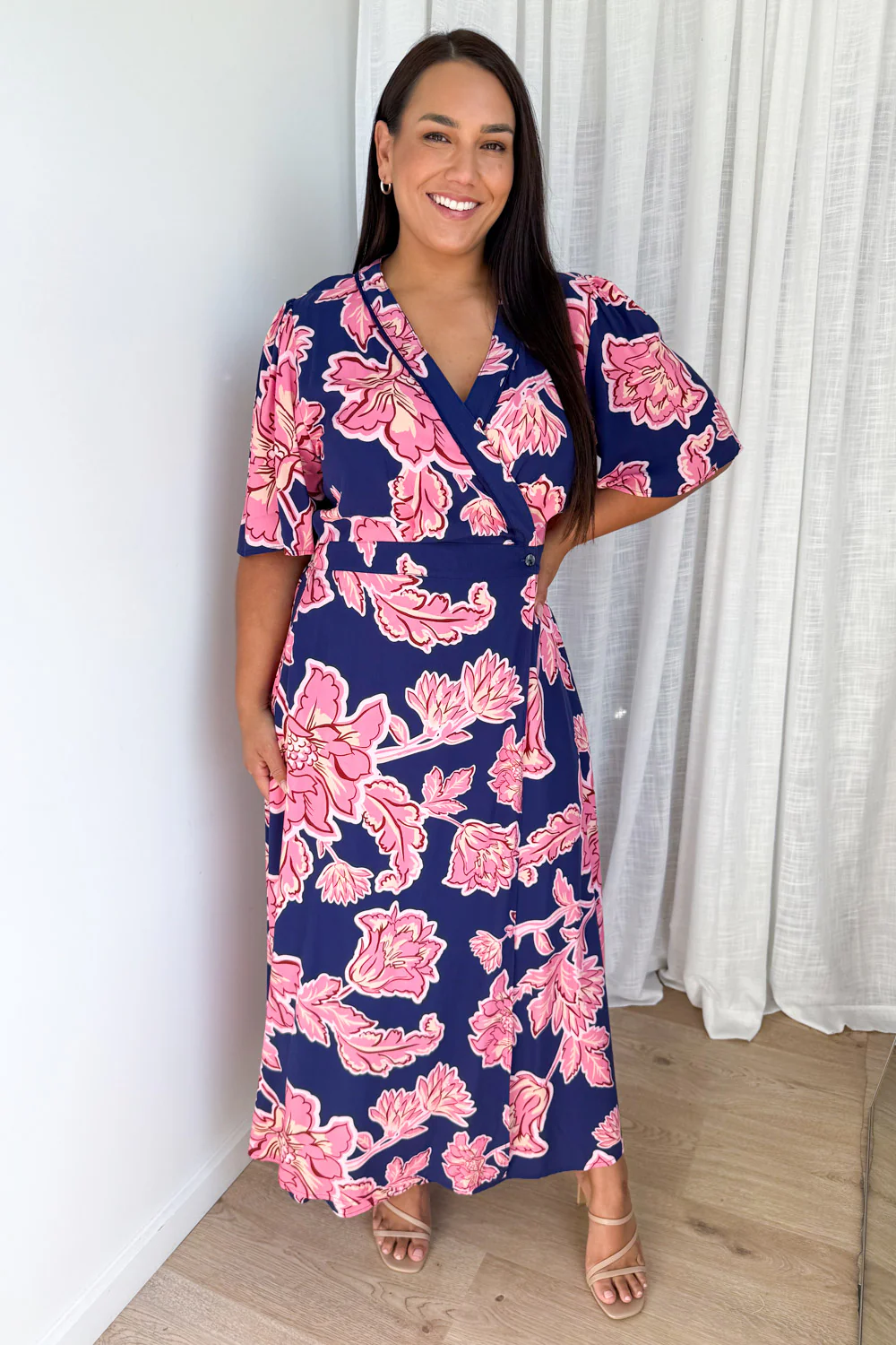 Rosewood Floral Dress - Navy Pink Floral - Image 6
