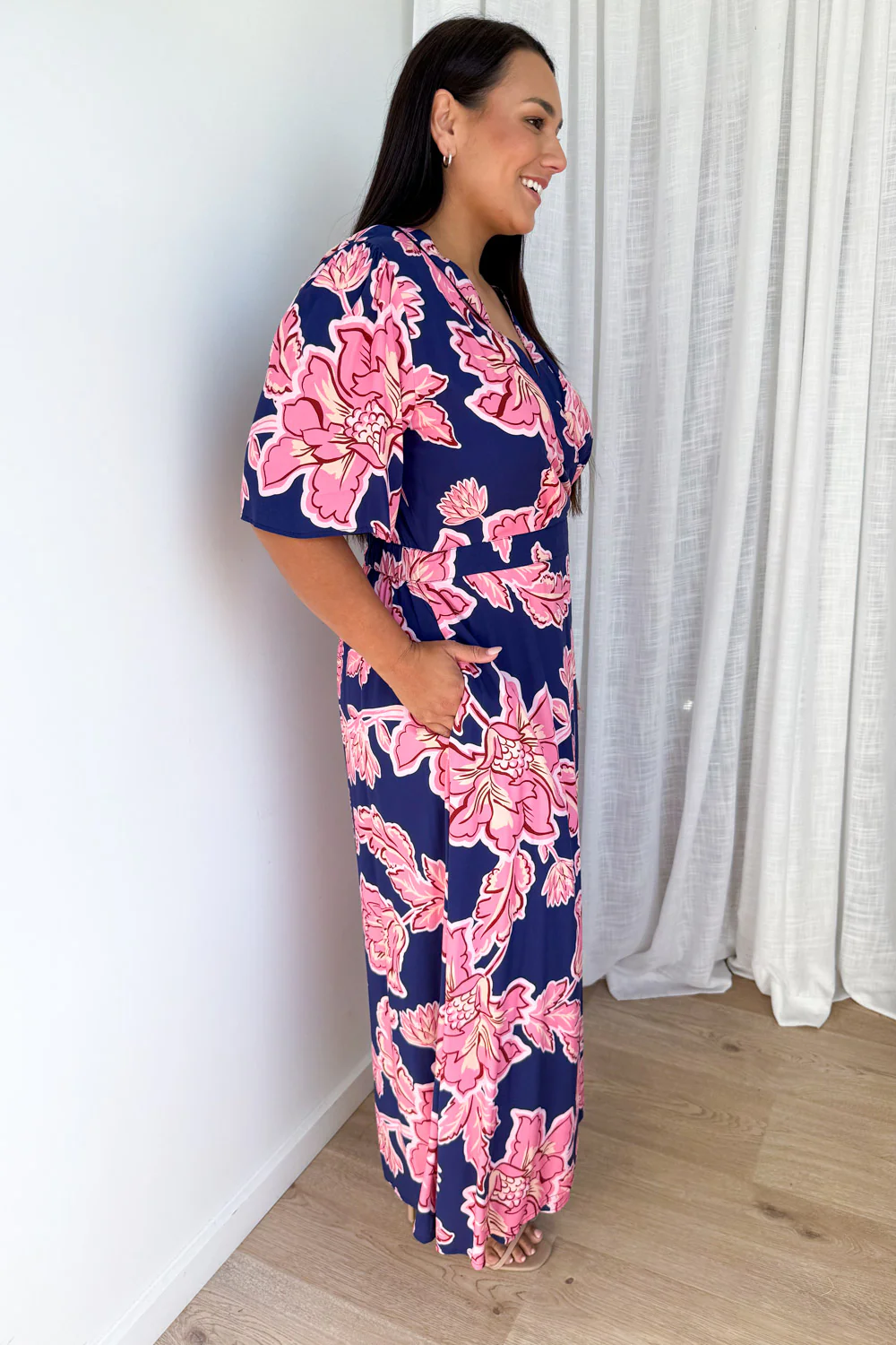 Rosewood Floral Dress - Navy Pink Floral - Image 7