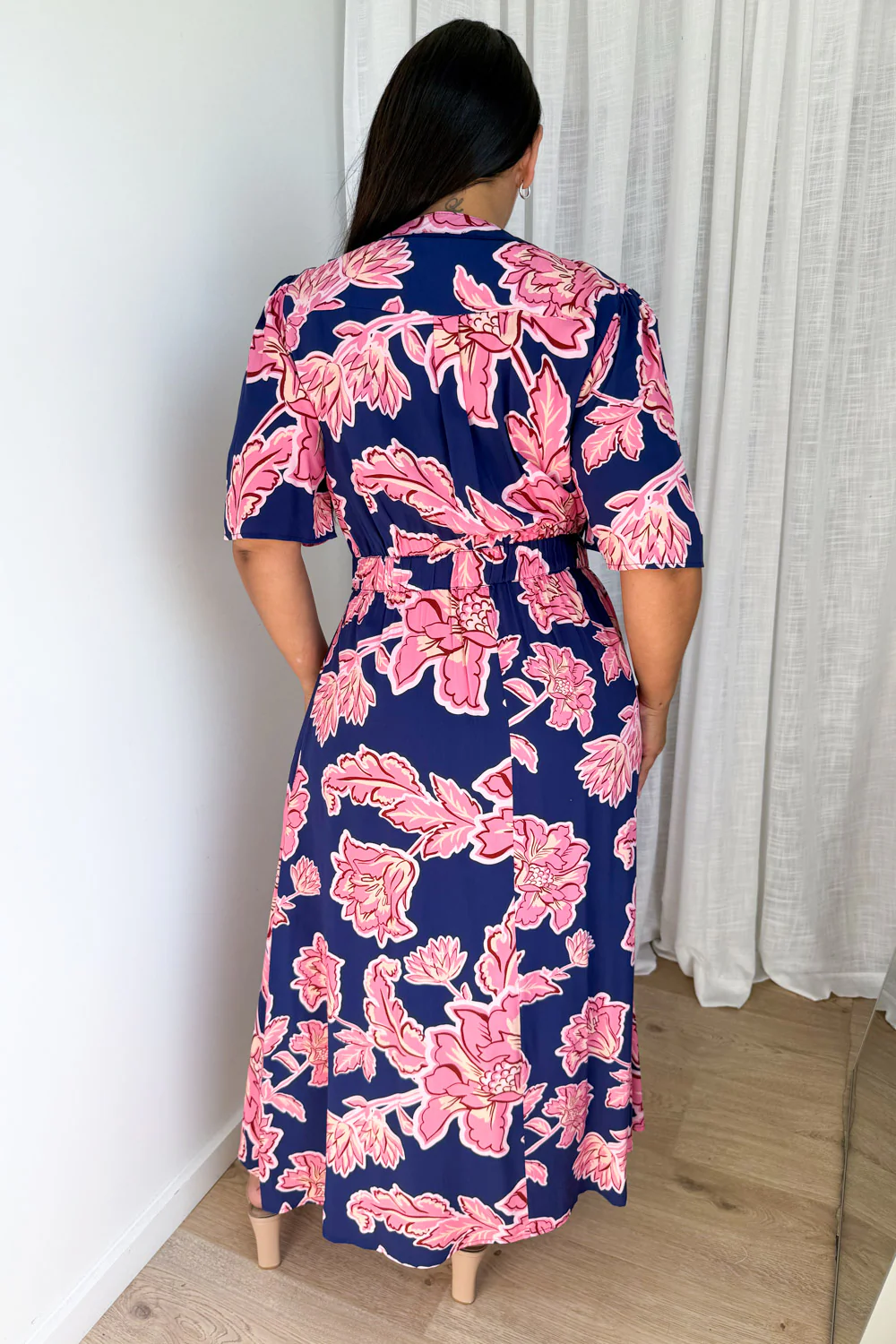 Rosewood Floral Dress - Navy Pink Floral - Image 8