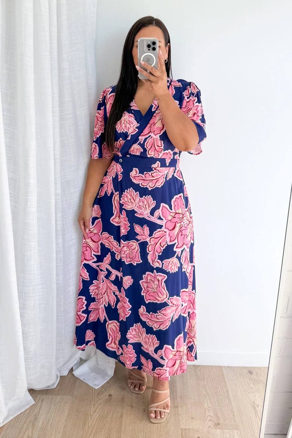 Rosewood Floral Dress - Navy Pink Floral - Image 9