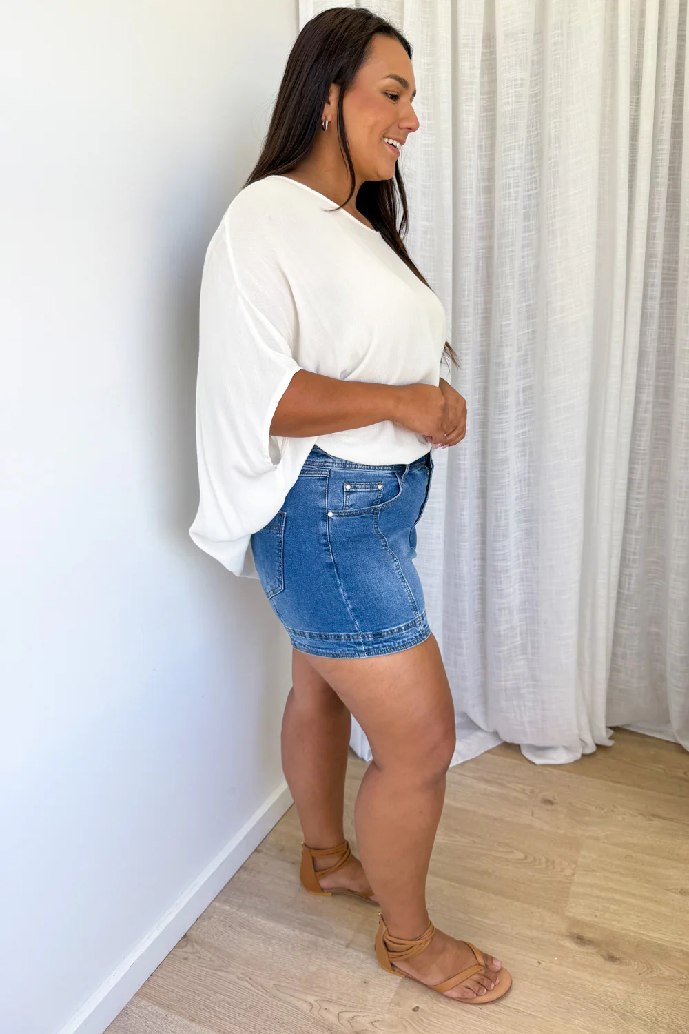 Sammy Denim Shorts - Mid Blue - Image 12