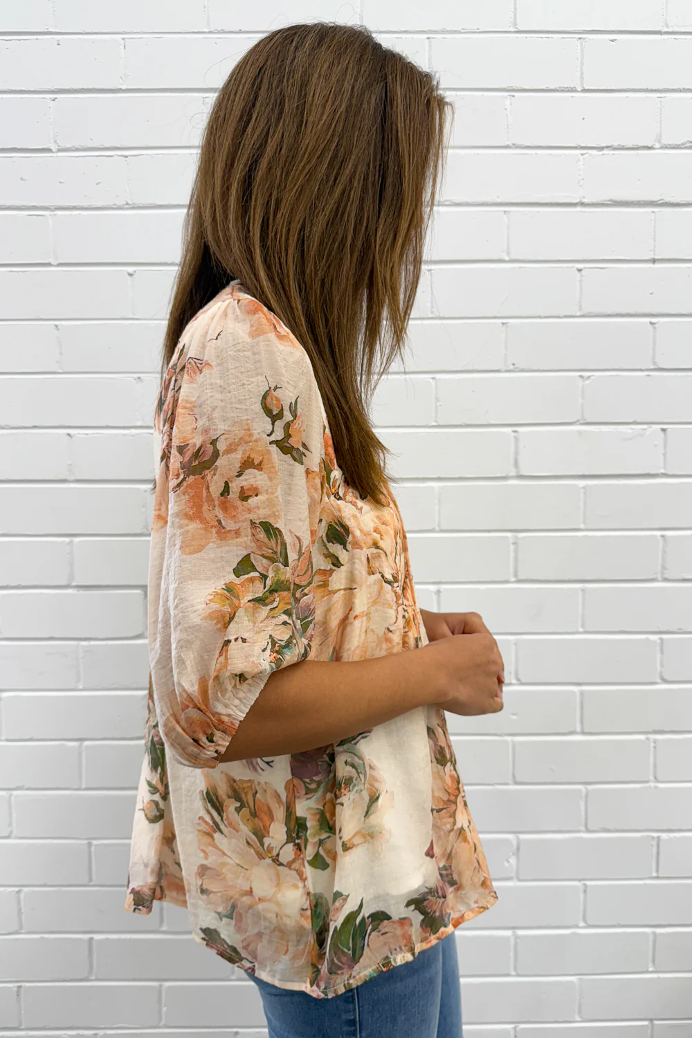 Sara Blouse - Peach Floral - Image 6