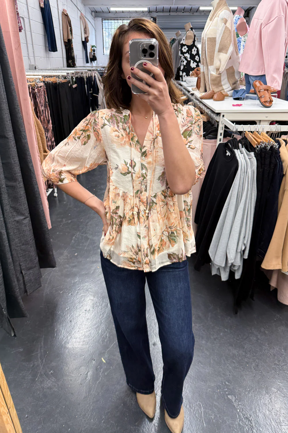 Sara Blouse - Peach Floral - Image 8