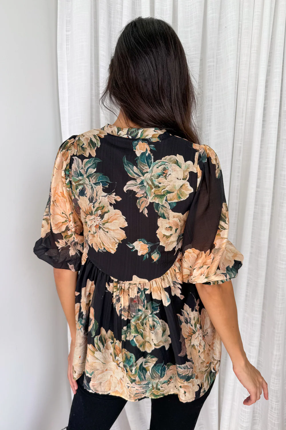 Sara Blouse - Black Floral - Image 6