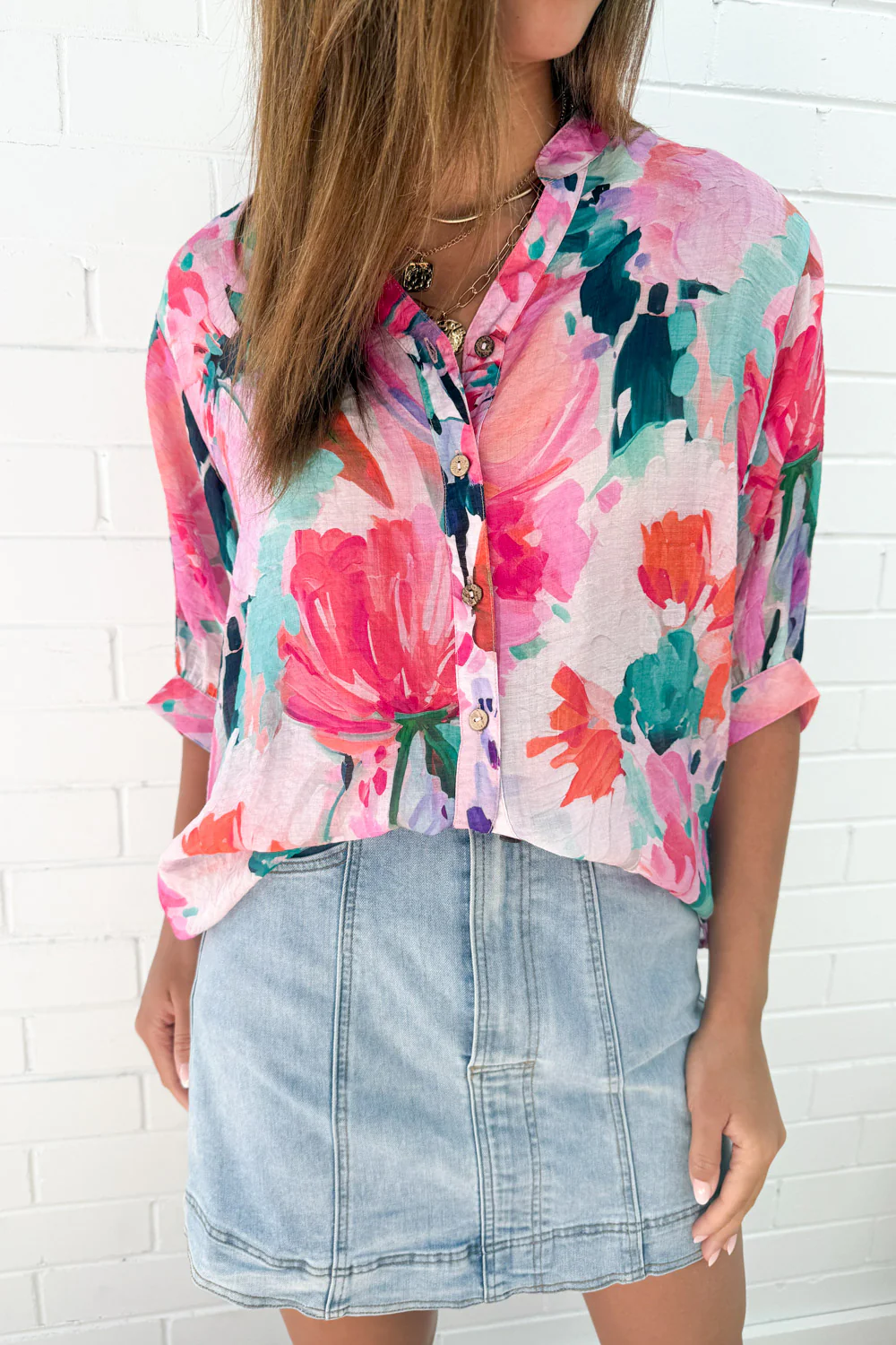 Savannah Blouse  - Hot Pink - Image 3