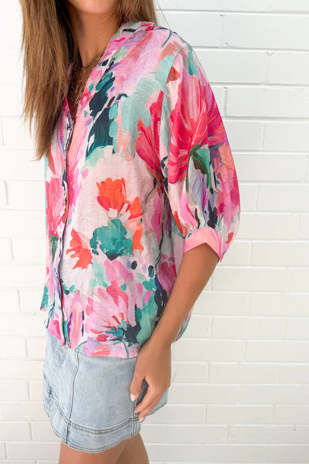 Savannah Blouse  - Hot Pink - Image 5