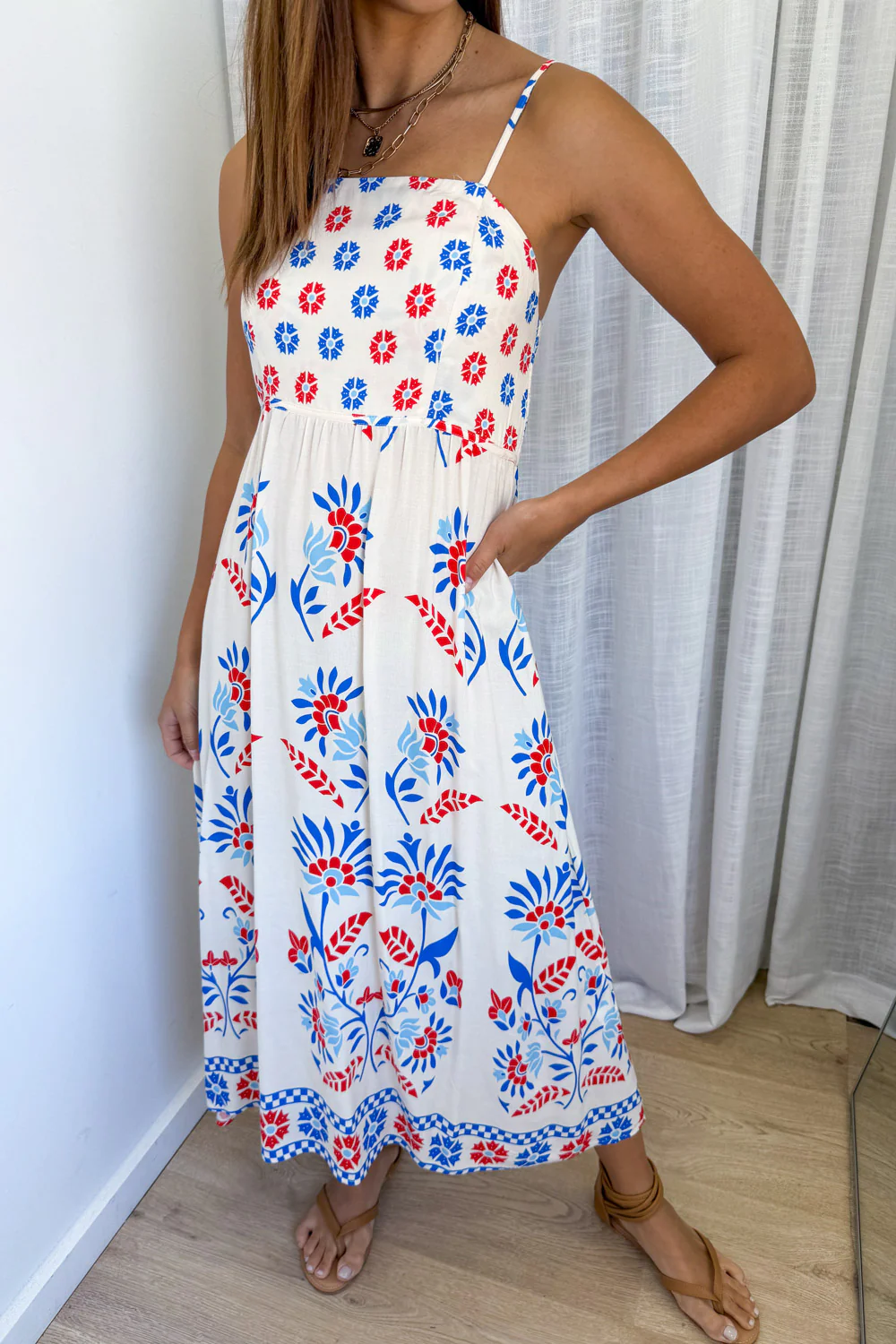 Saylor Dress - Blue Border Floral - Image 10