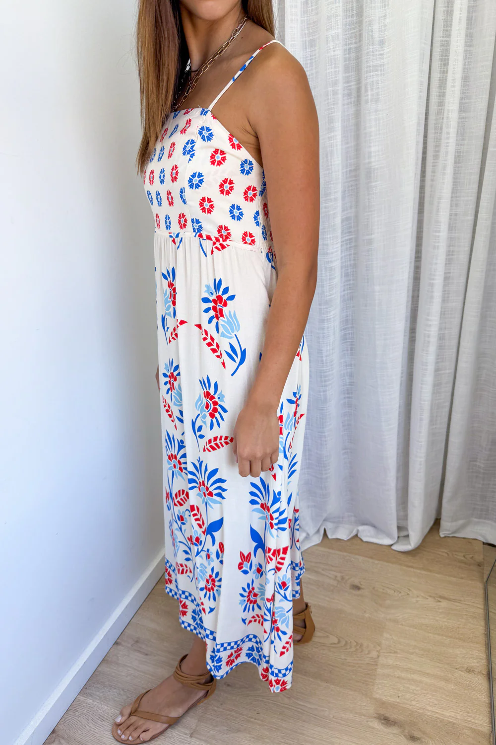 Saylor Dress - Blue Border Floral - Image 11