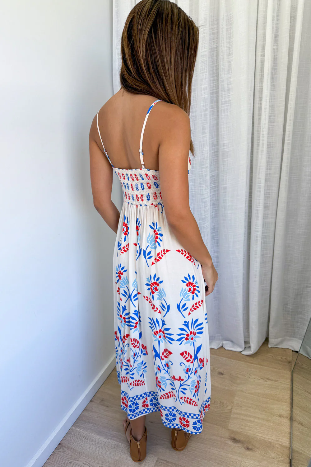 Saylor Dress - Blue Border Floral - Image 13