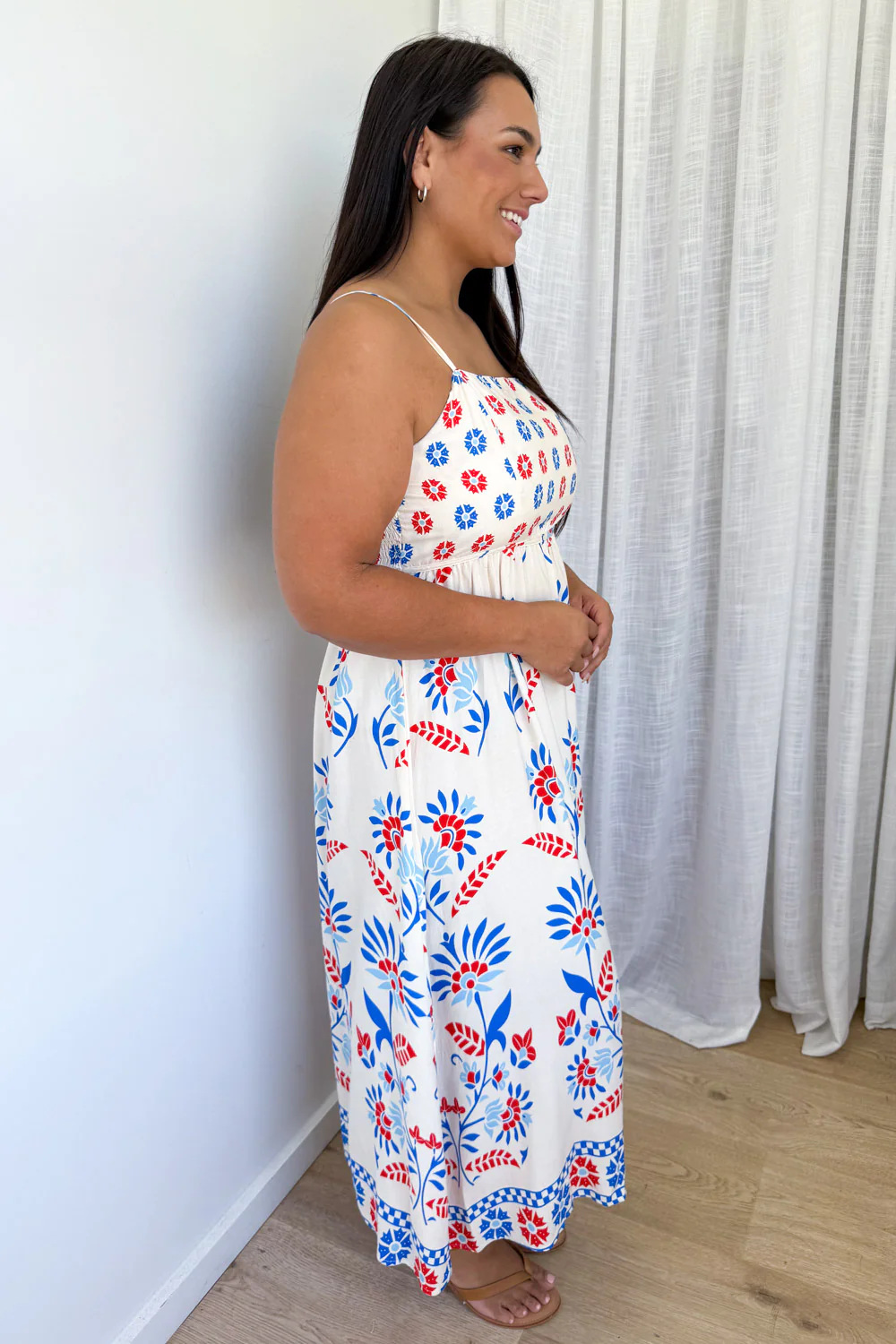 Saylor Dress - Blue Border Floral - Image 16