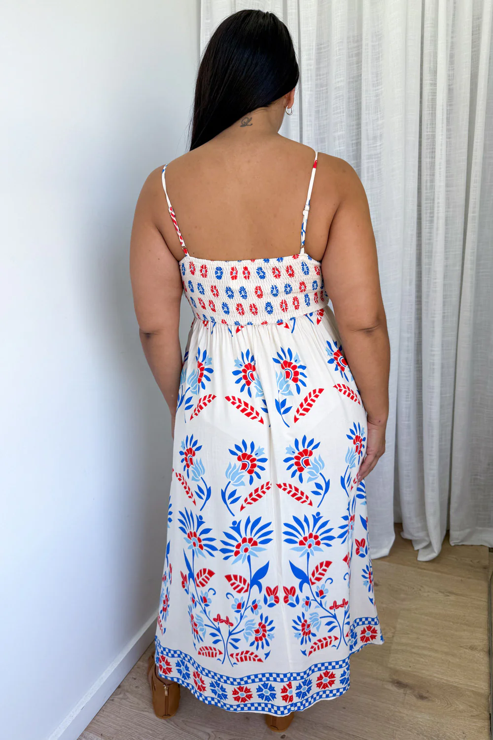 Saylor Dress - Blue Border Floral - Image 17