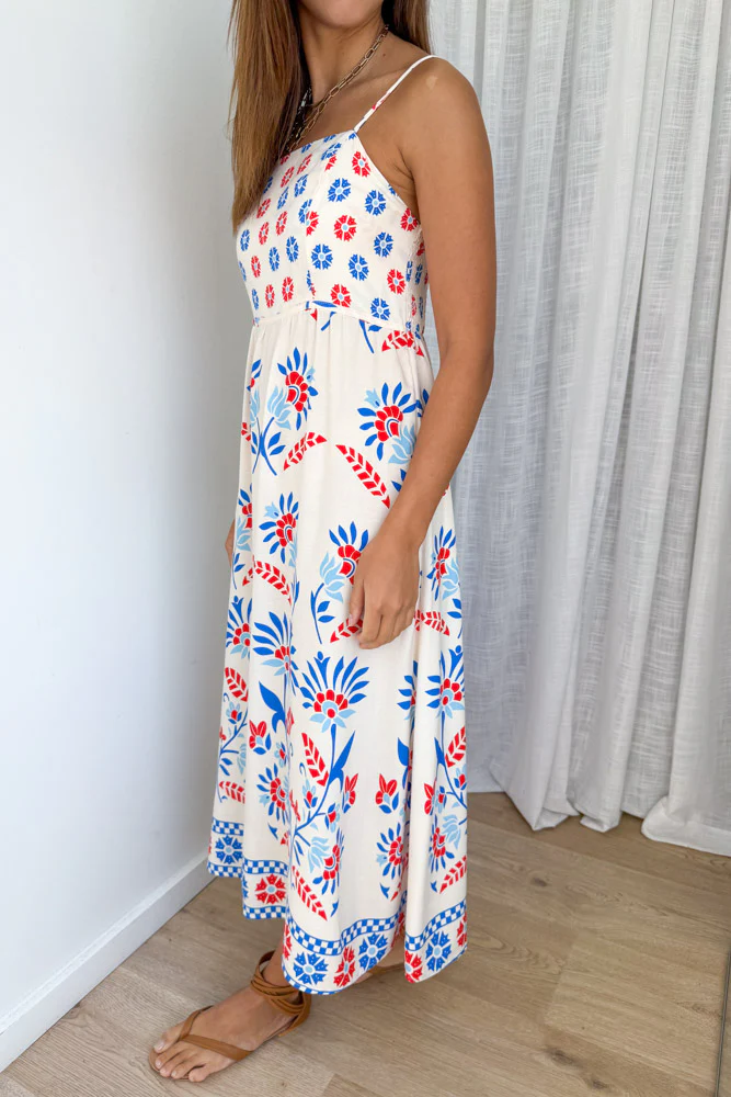 Saylor Dress - Blue Border Floral - Image 3