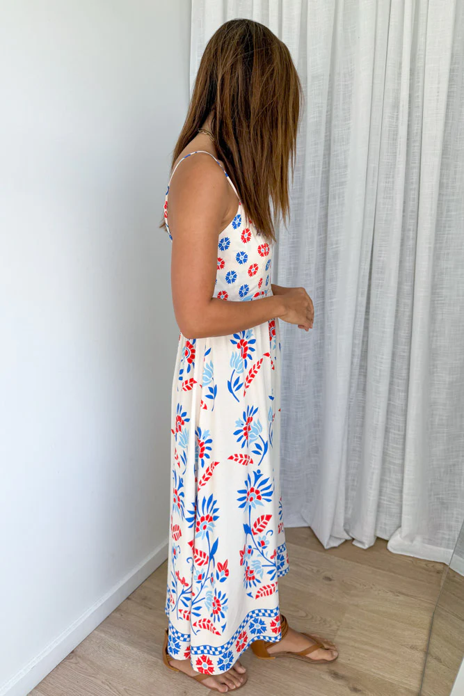 Saylor Dress - Blue Border Floral - Image 4