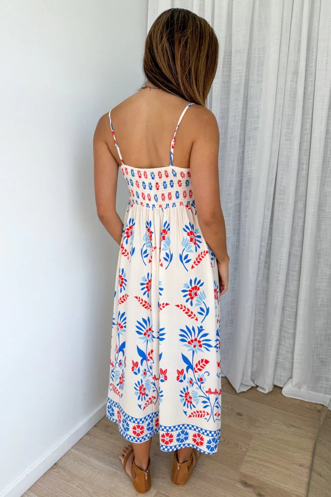 Saylor Dress - Blue Border Floral - Image 5