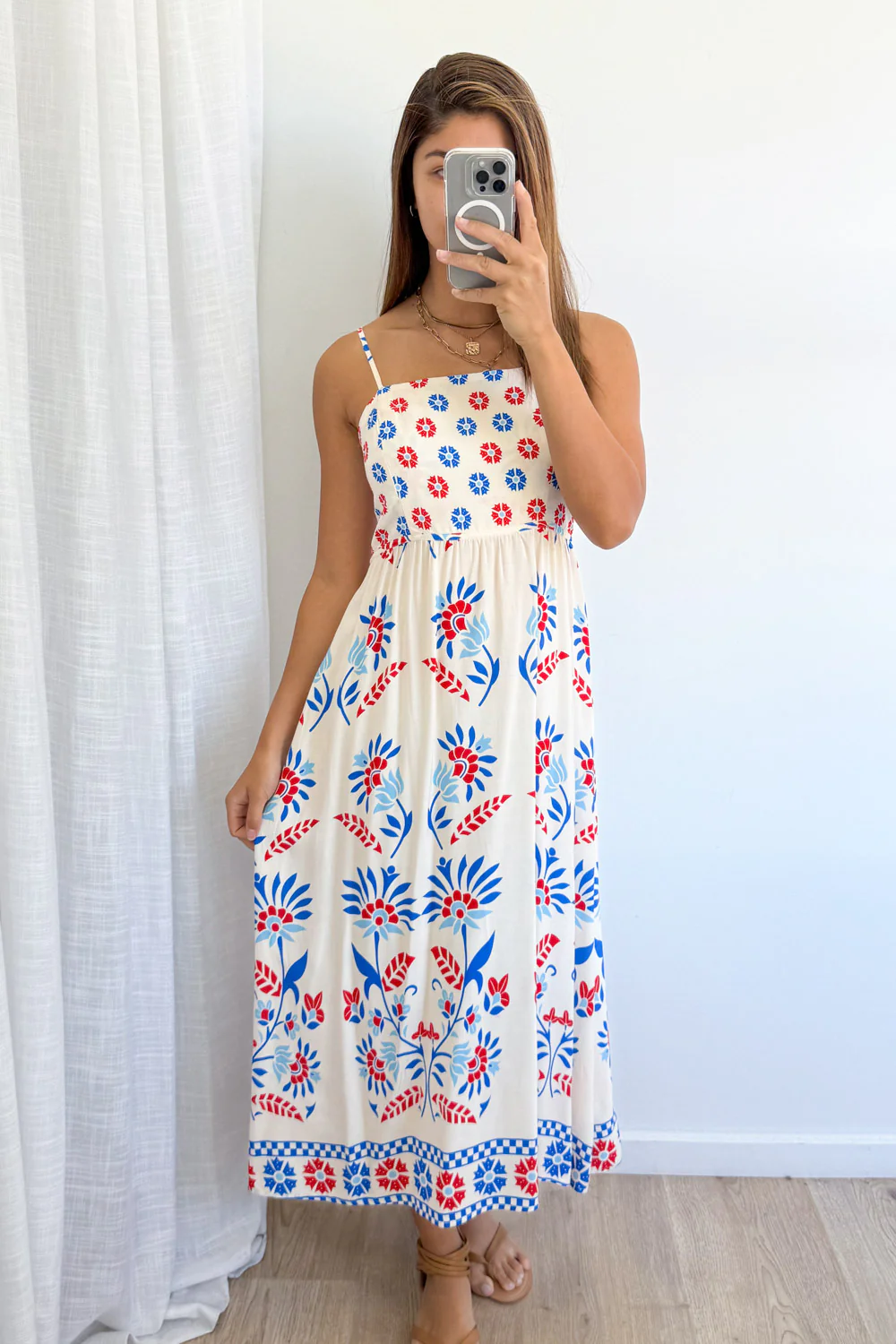 Saylor Dress - Blue Border Floral - Image 7