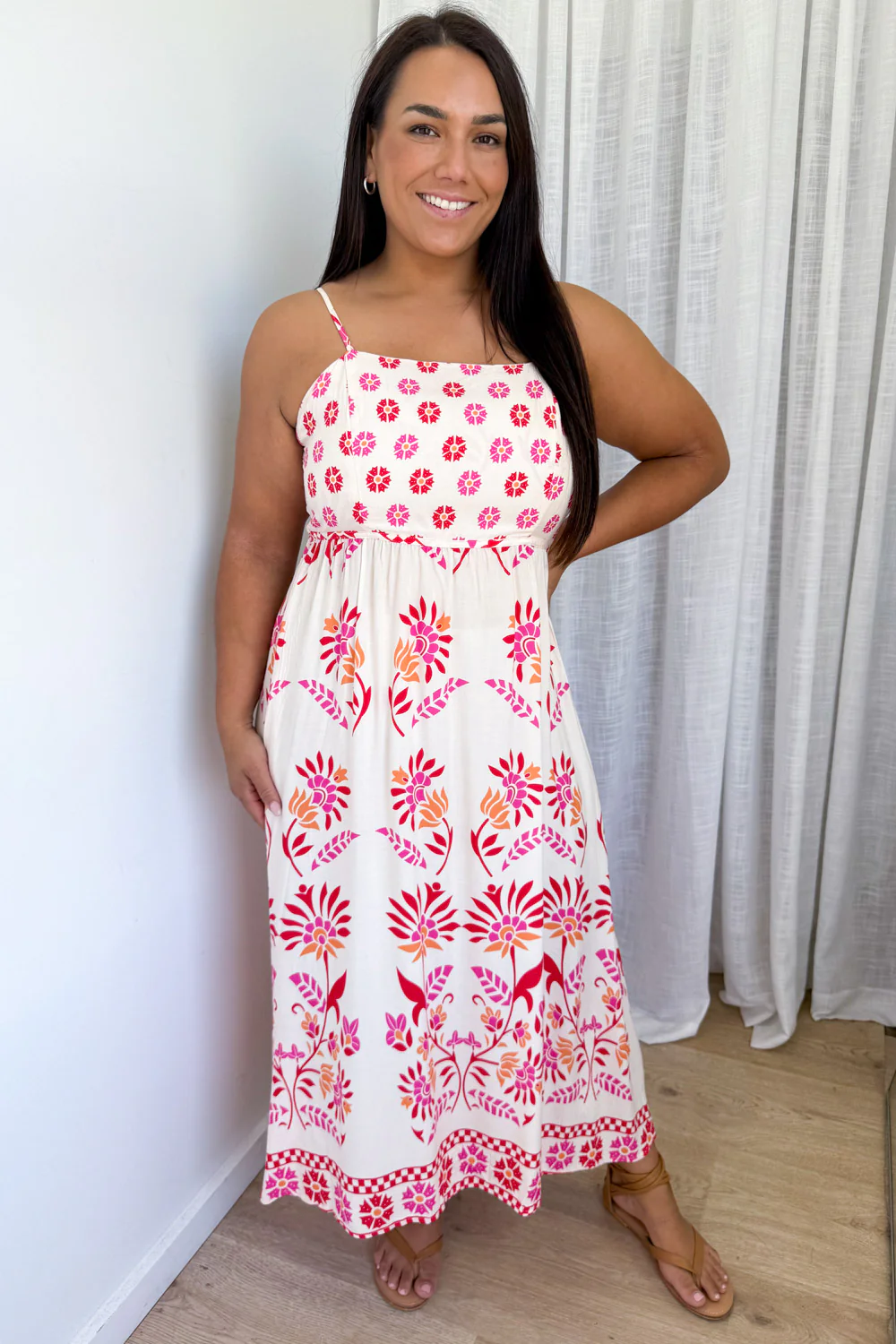 Saylor Dress - Pink Border Floral - Image 10