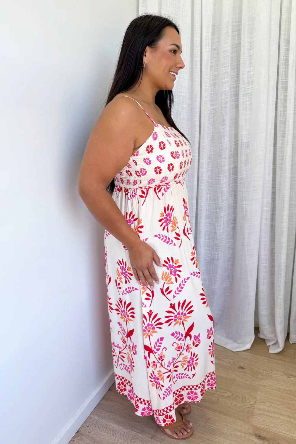 Saylor Dress - Pink Border Floral - Image 11