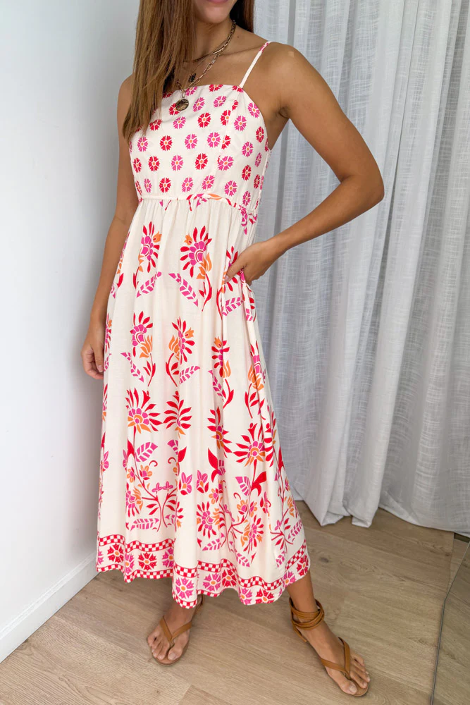 Saylor Dress - Pink Border Floral - Image 3