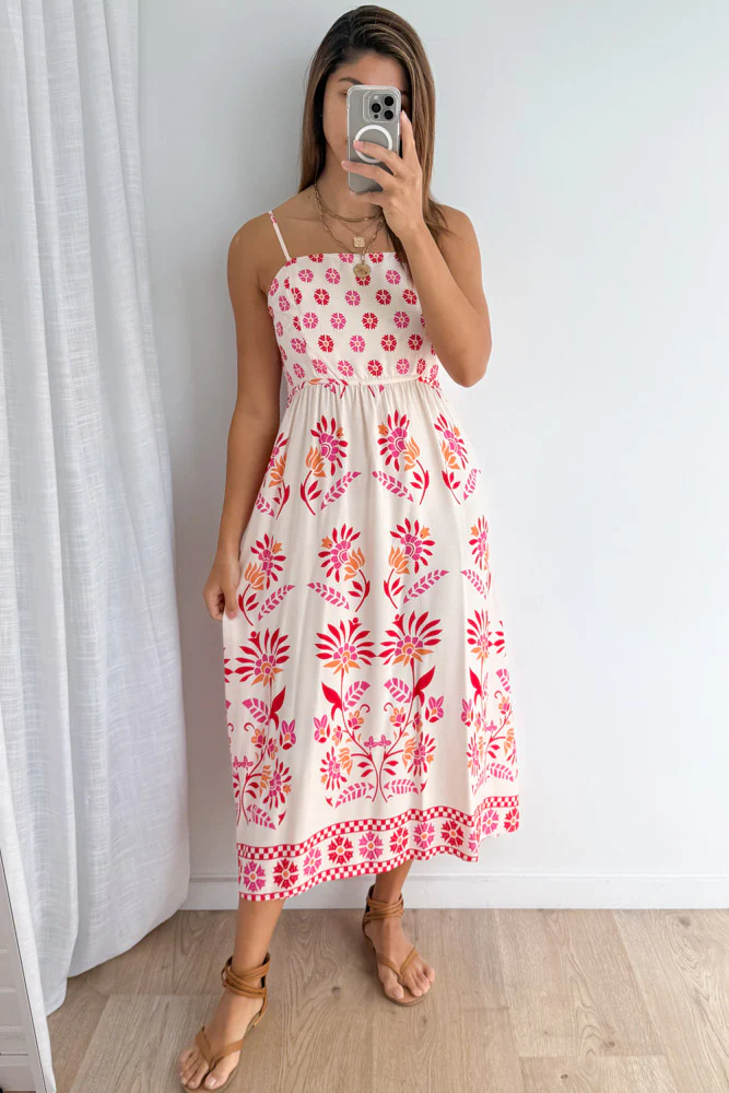 Saylor Dress - Pink Border Floral - Image 7