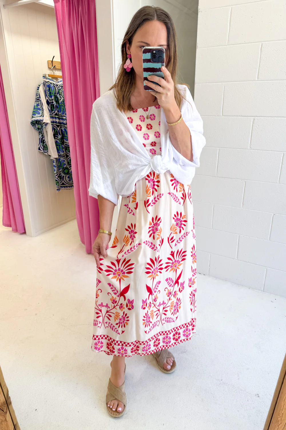 Saylor Dress - Pink Border Floral - Image 8