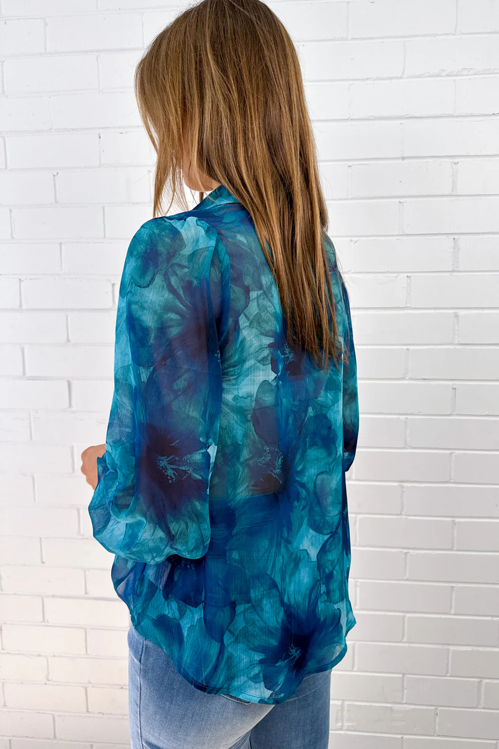 Selene Blouse - Teal Floral - Image 5