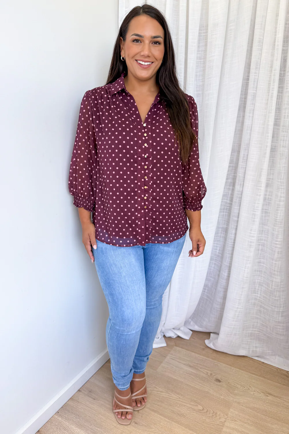 Siani Shirt - Pink Wine Spot - Image 11