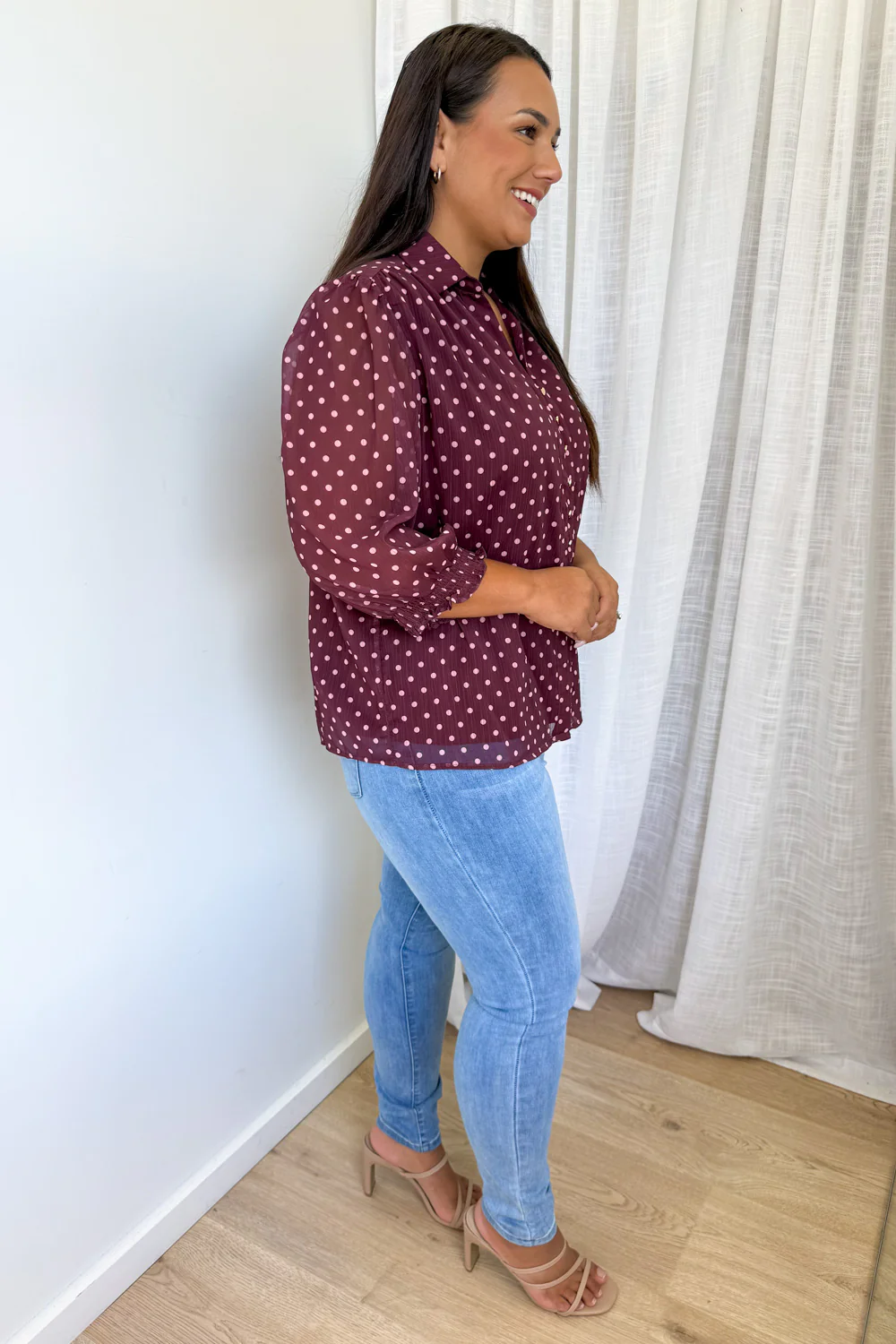 Siani Shirt - Pink Wine Spot - Image 12