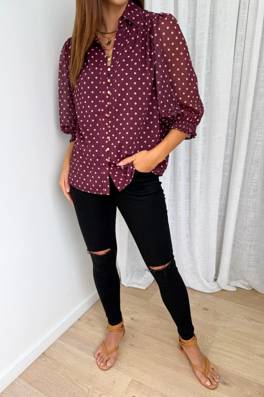 Siani Shirt - Pink Wine Spot - Image 2