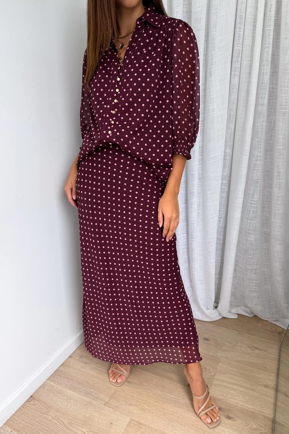 Siani Shirt - Pink Wine Spot - Image 3