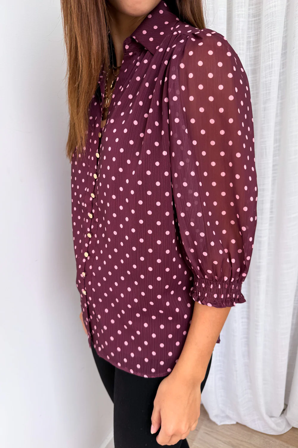 Siani Shirt - Pink Wine Spot - Image 6