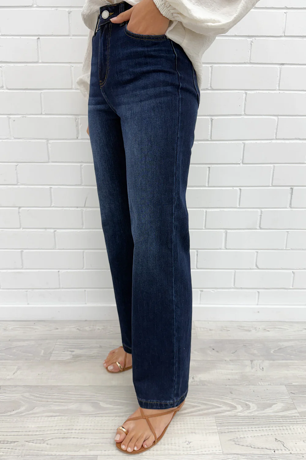 Sloane Straight Leg Jeans - Dark Denim - Image 10