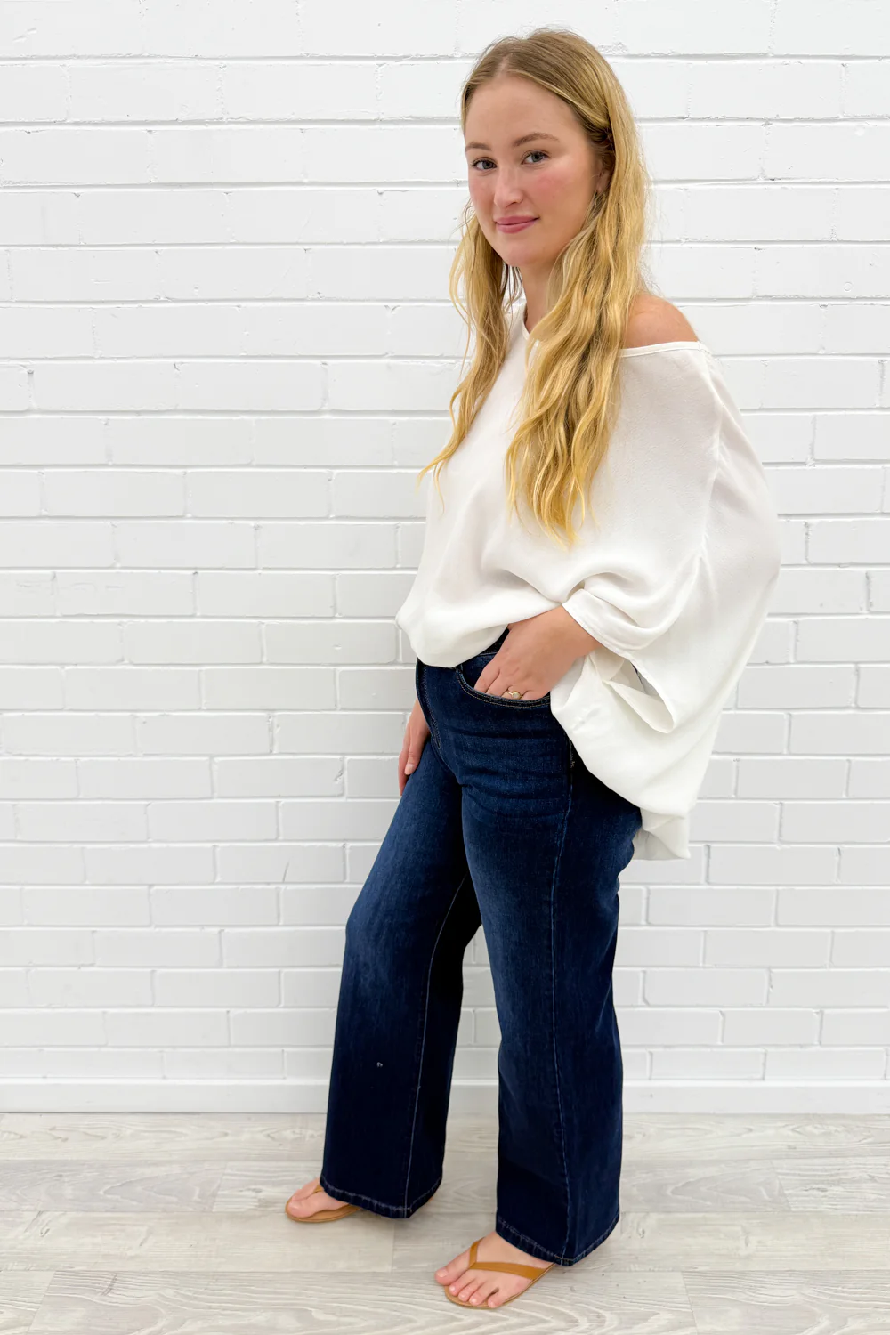 Sloane Straight Leg Jeans - Dark Denim - Image 6