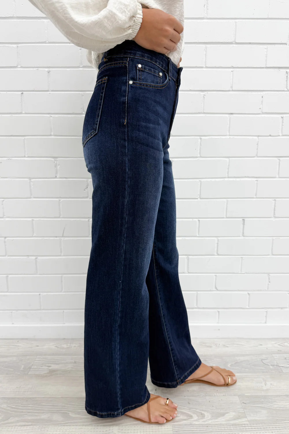 Sloane Straight Leg Jeans - Dark Denim - Image 9