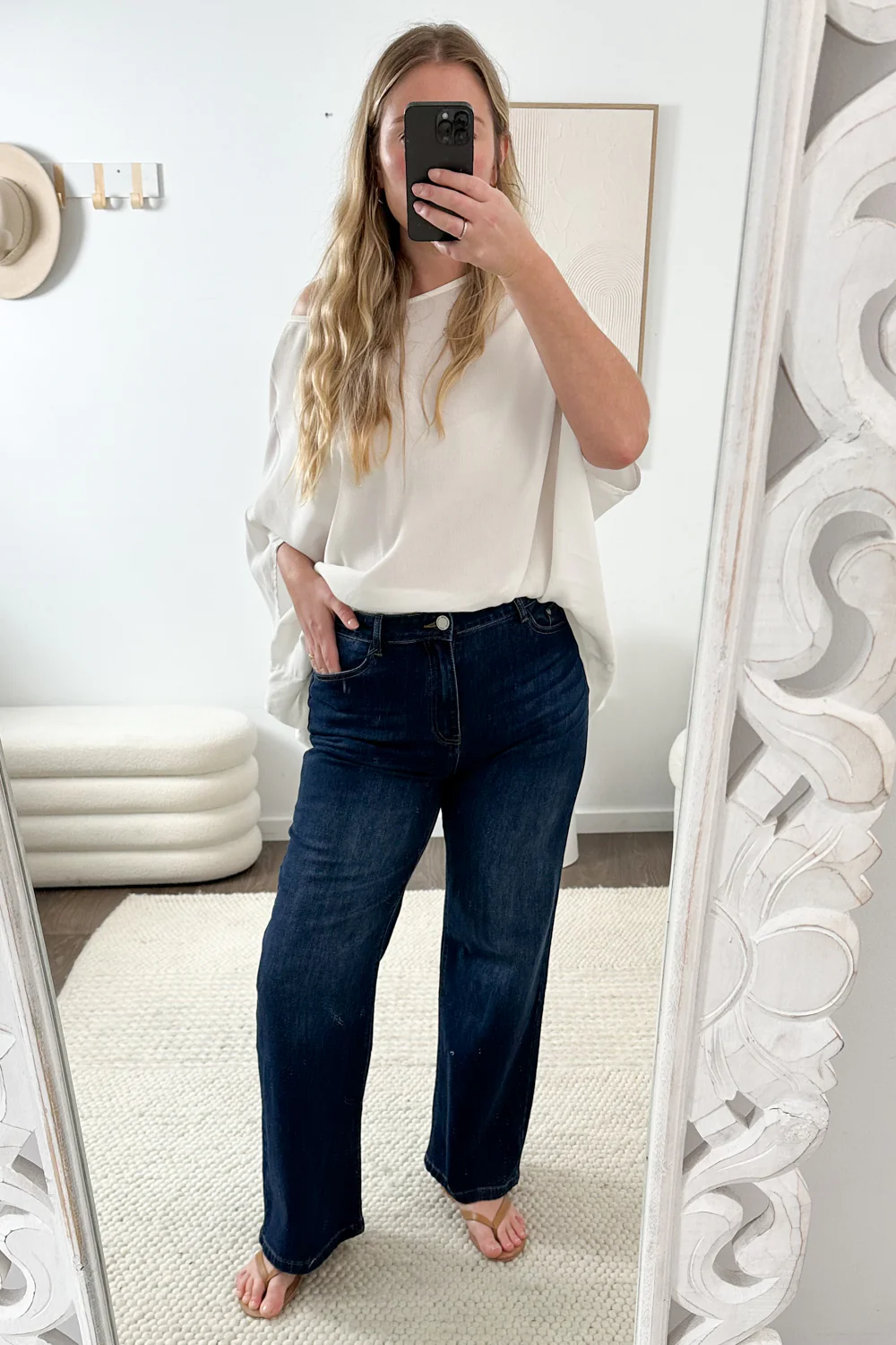 Sloane Straight Leg Jeans - Dark Denim - Image 3