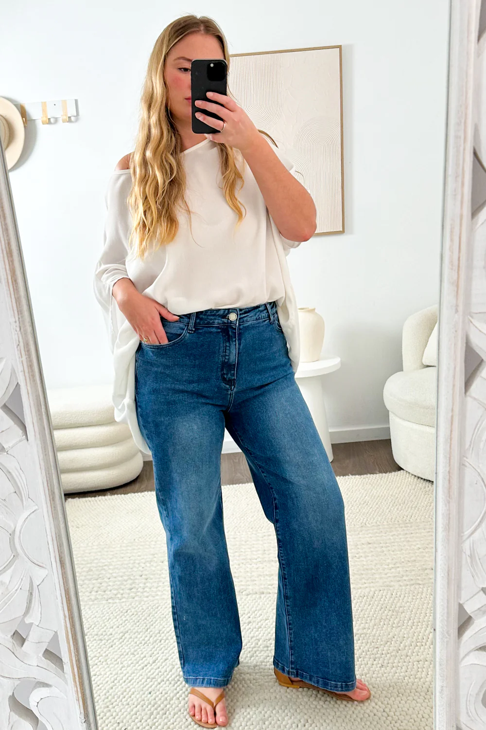 Sloane Straight Leg Jeans - Mid Denim - Image 7
