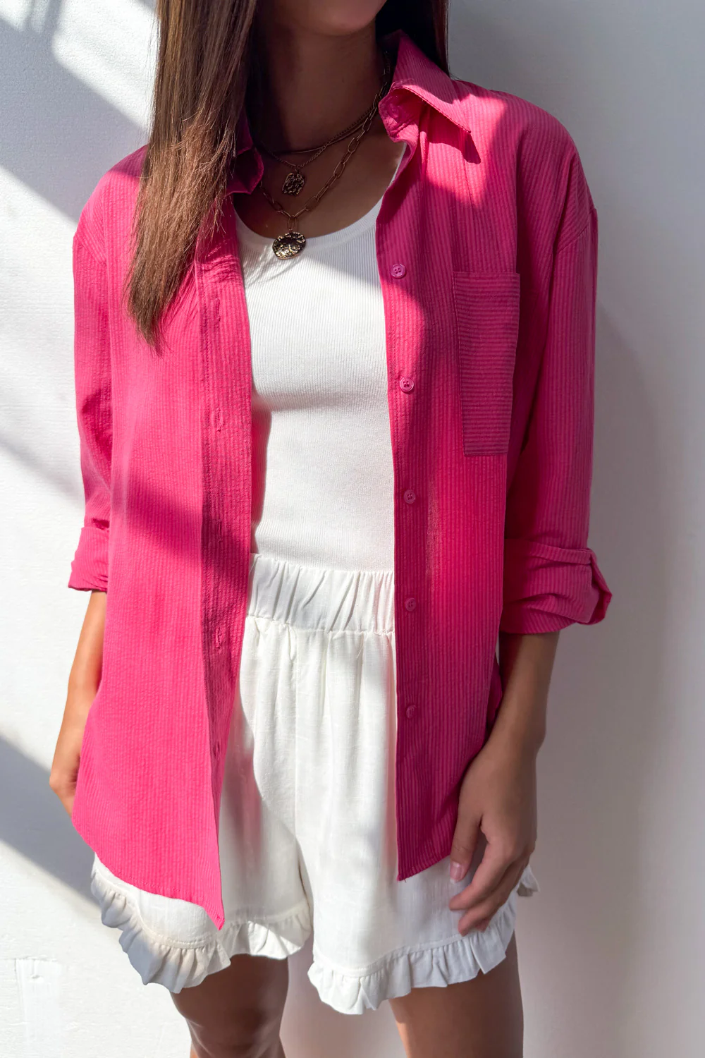 Sol Shirt - Fuchsia Stripe - Image 4