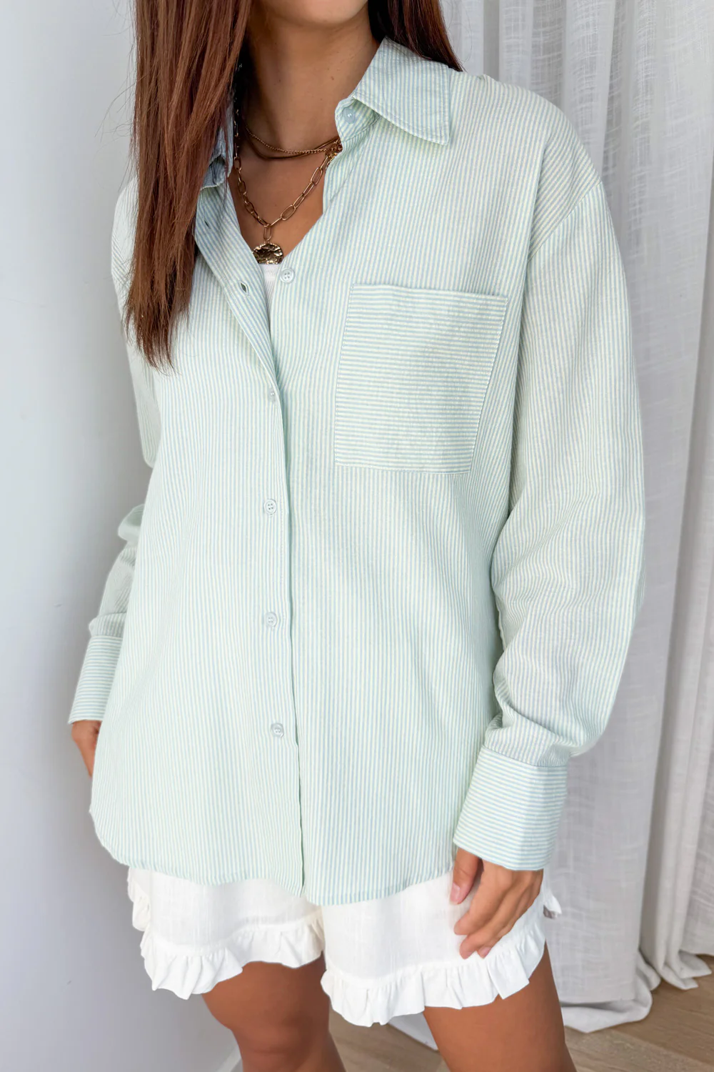 Sol Shirt - Mint Stripe - Image 2
