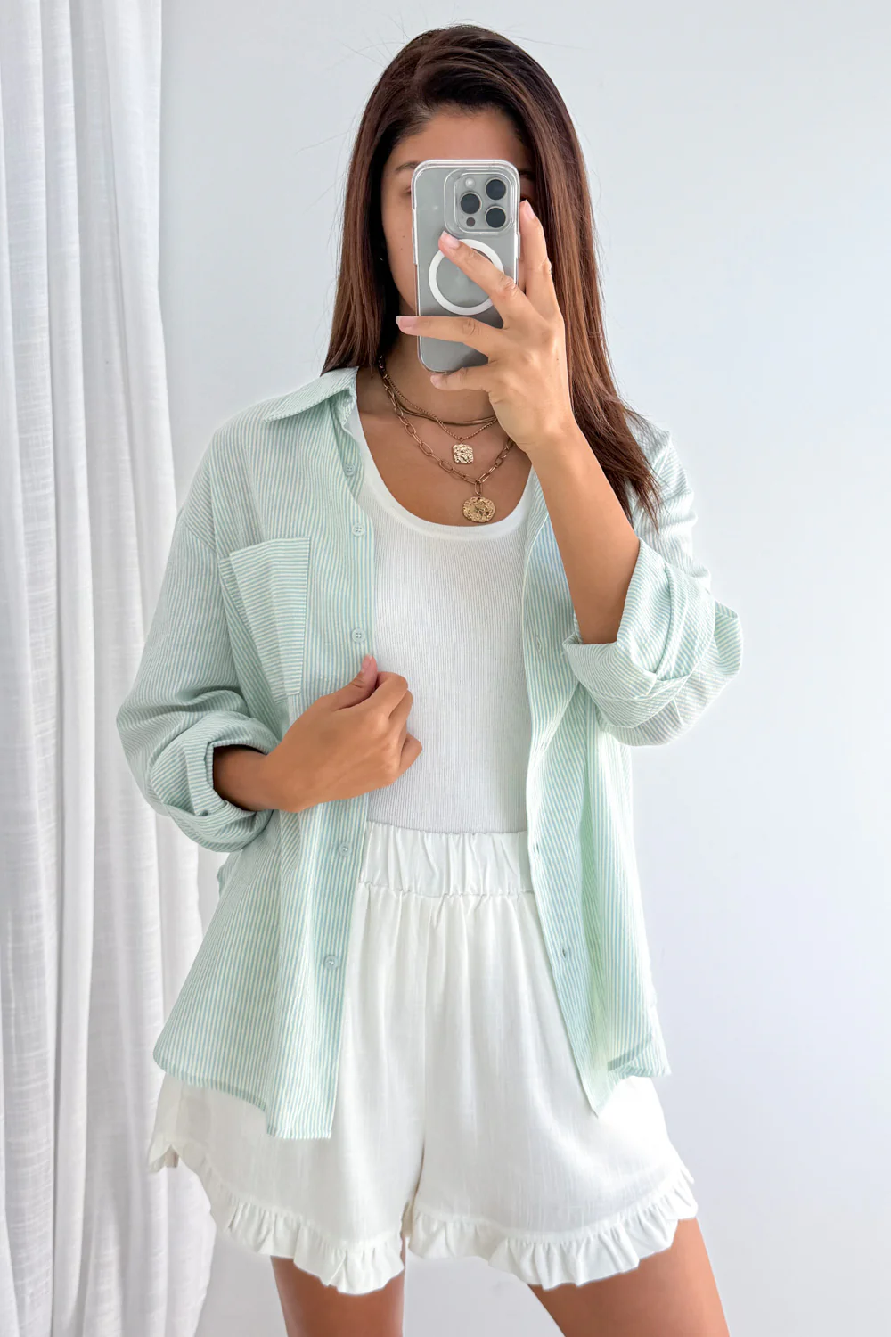 Sol Shirt - Mint Stripe - Image 9