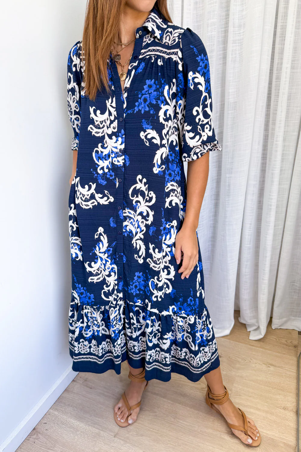 Solene Vale Dress - Navy Boho - Image 2