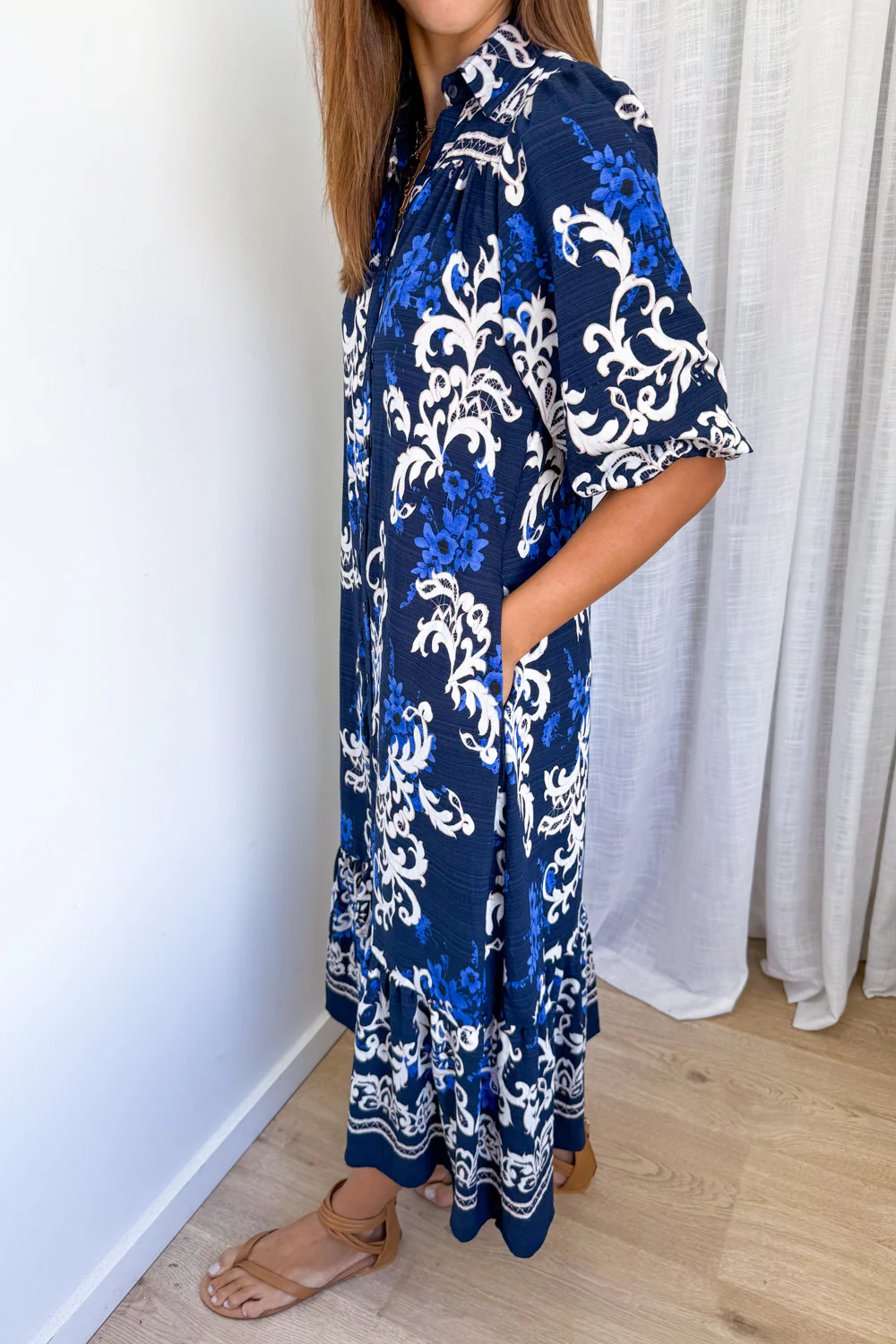 Solene Vale Dress - Navy Boho - Image 3