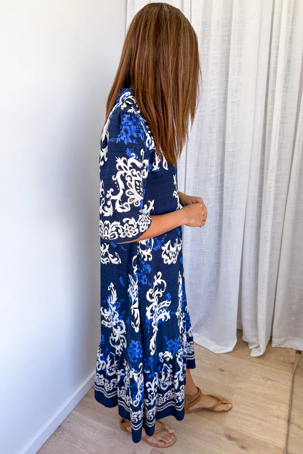 Solene Vale Dress - Navy Boho - Image 4