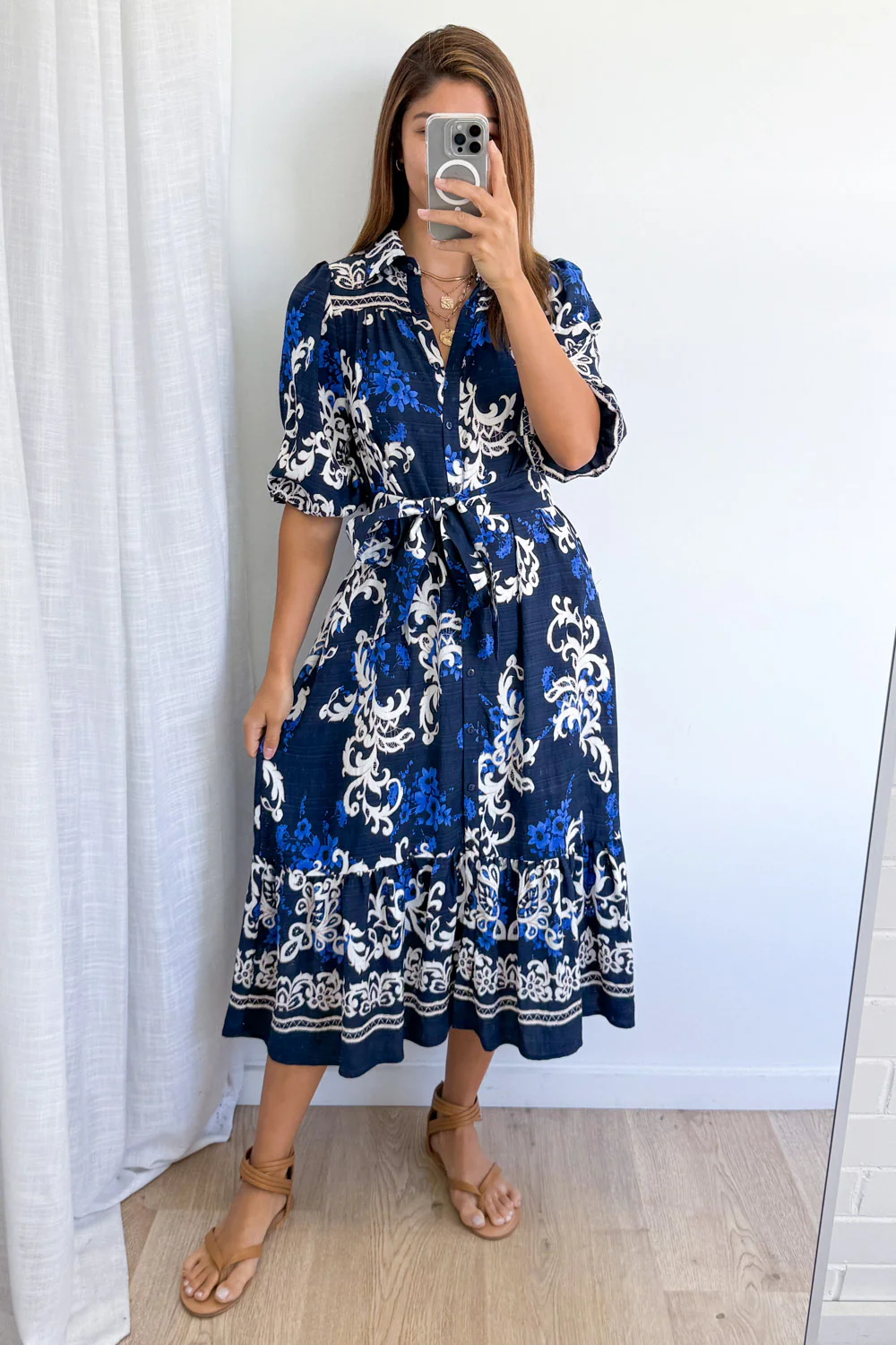 Solene Vale Dress - Navy Boho - Image 6