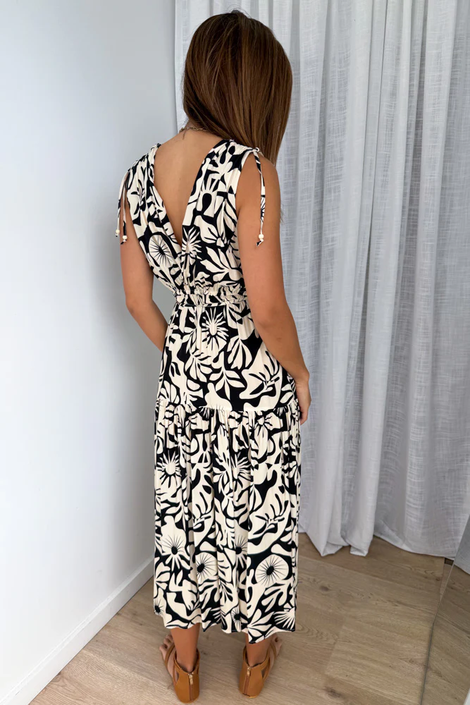 Solenne Dress - Black White - Image 5