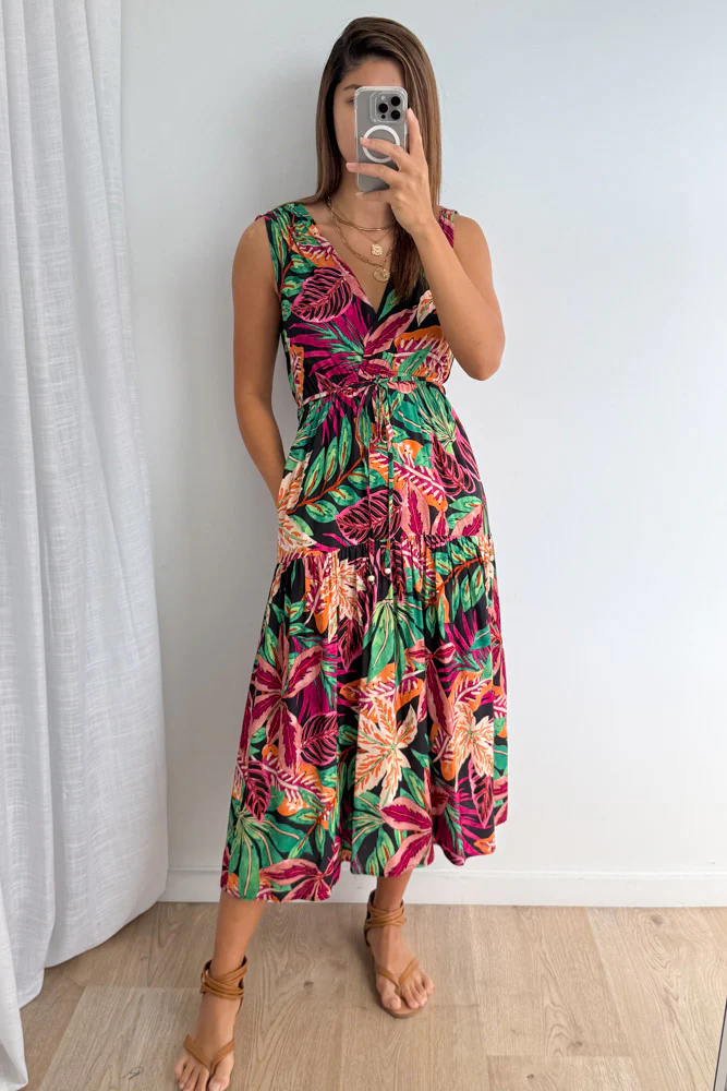 Solenne Dress - Pink Multi Tropical - Image 7