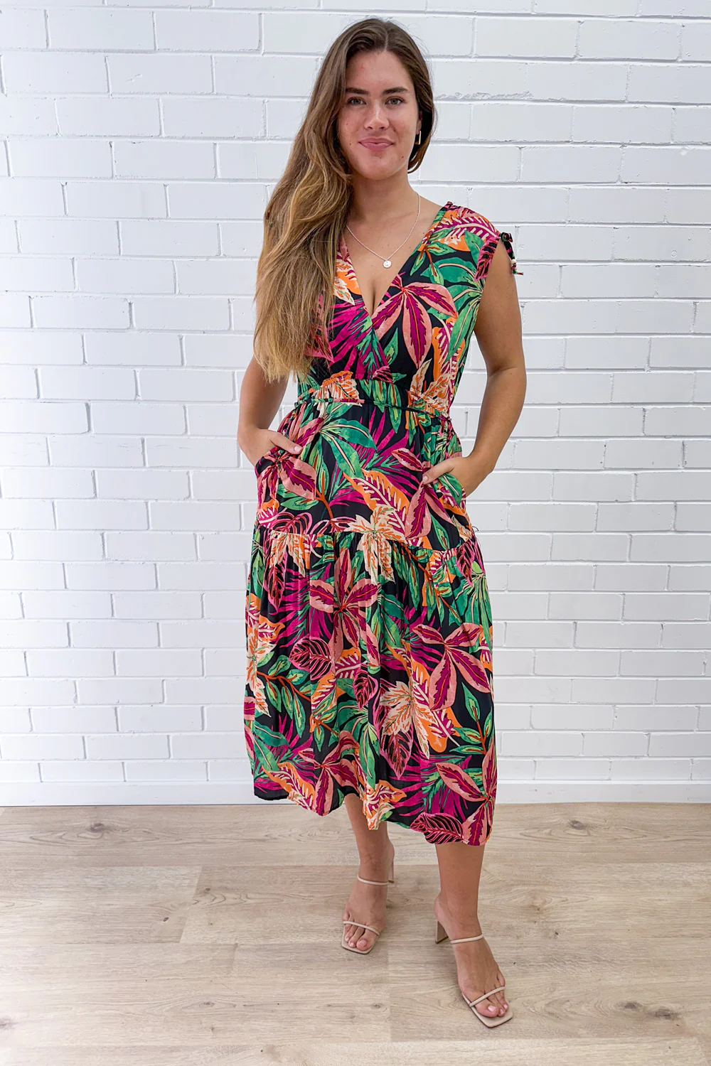 Solenne Dress - Pink Multi Tropical - Image 9