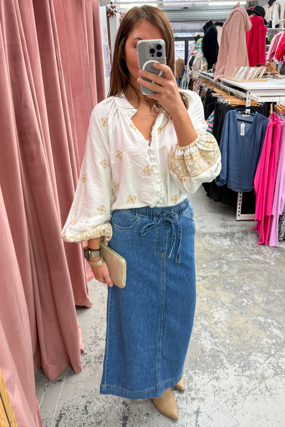 Sonya Denim Maxi Skirt - Image 17