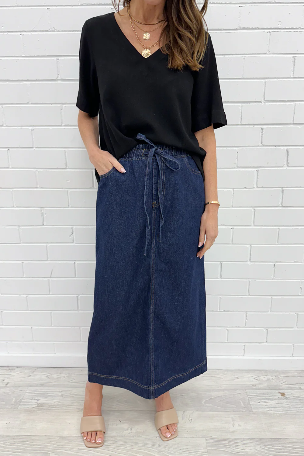 Sonya Denim Maxi Skirt - Image 3