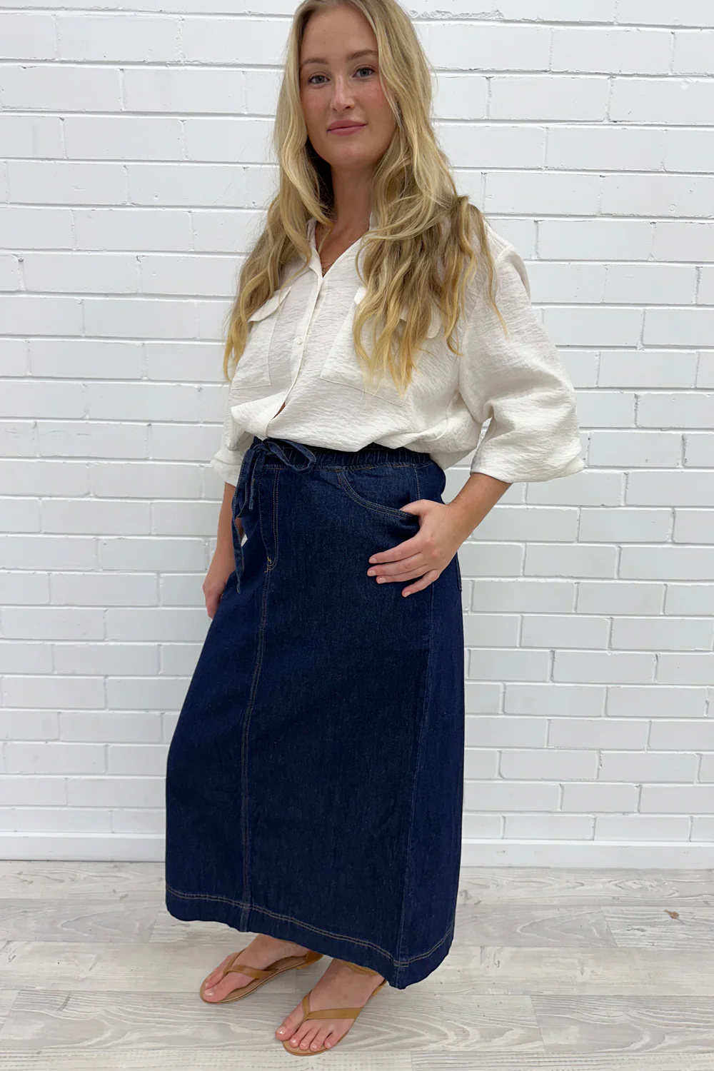 Sonya Denim Maxi Skirt - Image 9