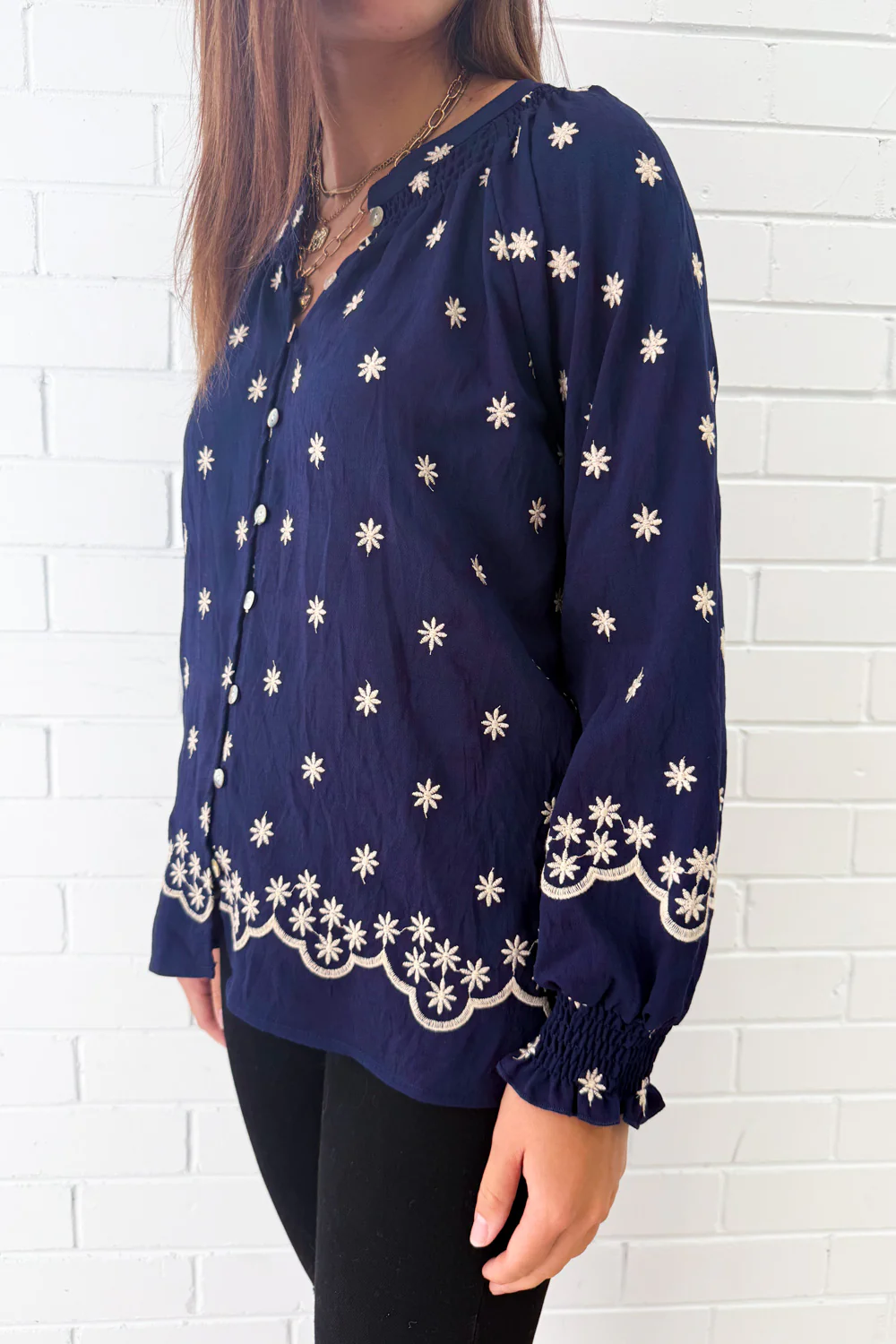 Sophie Blouse - Navy Boho - Image 3